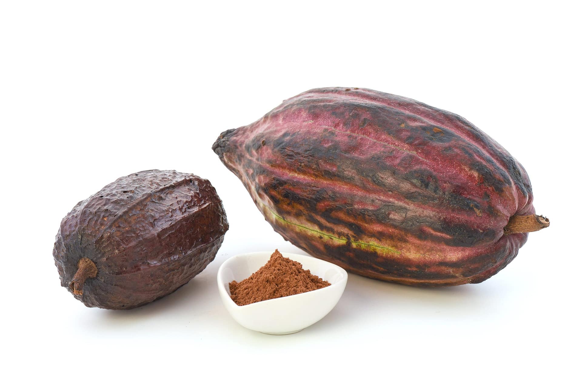 Cacoa,Fruit,And,Chocolate,Isolated,On,White,Background.
