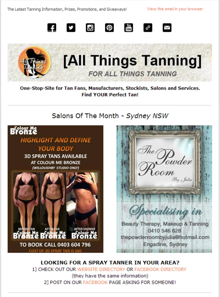Colour Me Bronze was asked back again to spray tan for the segment "Spray Tan Bingo" Colour Me Bronze was asked back again to spray tan for the segment "Spray Tan Bingo"